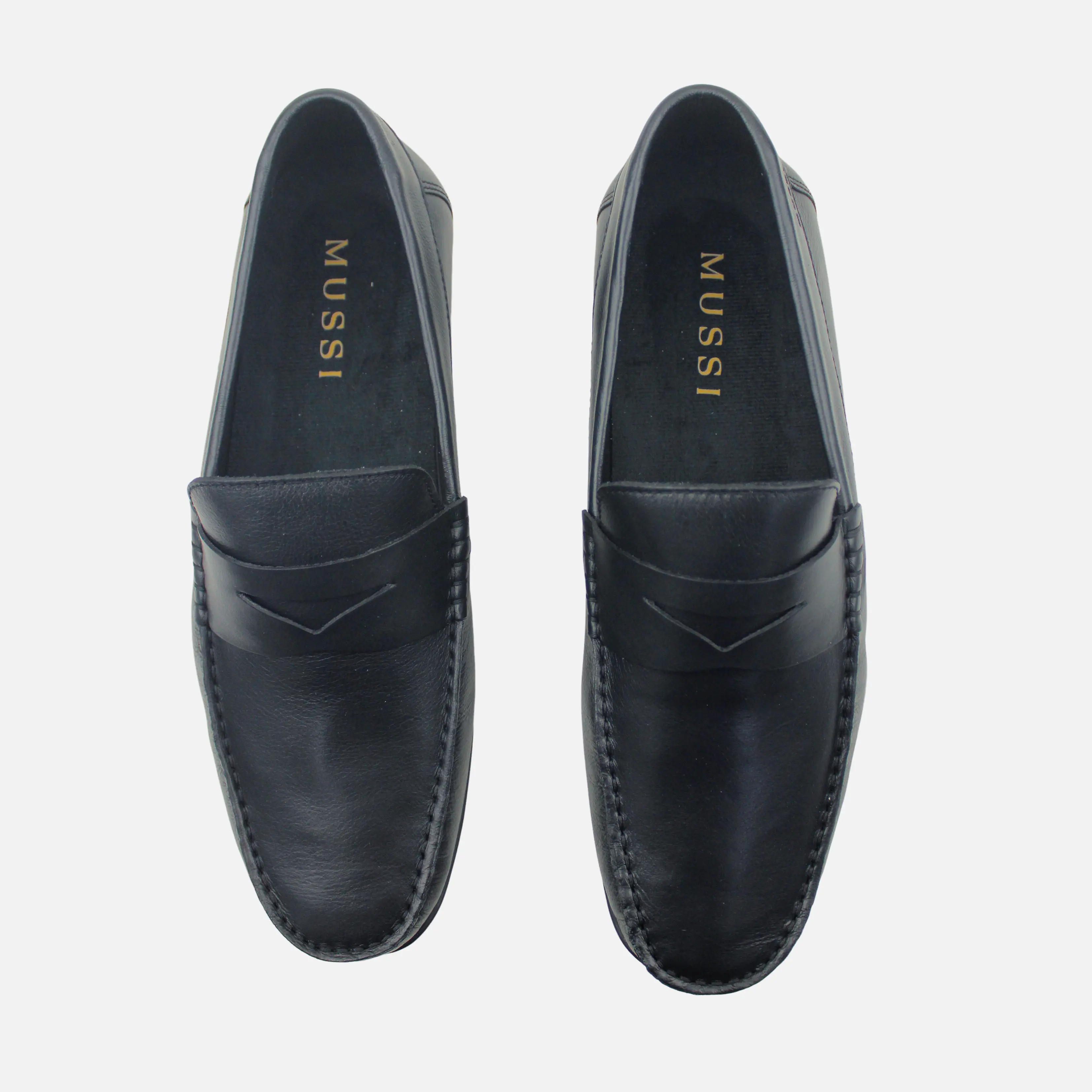 Mocasin plano samuel de cuero para hombre - Negro - Image 4