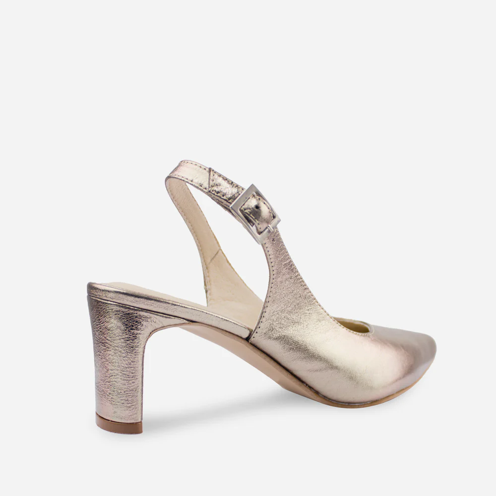 Tacones antilen de cuero para mujer - Bronce - Image 3