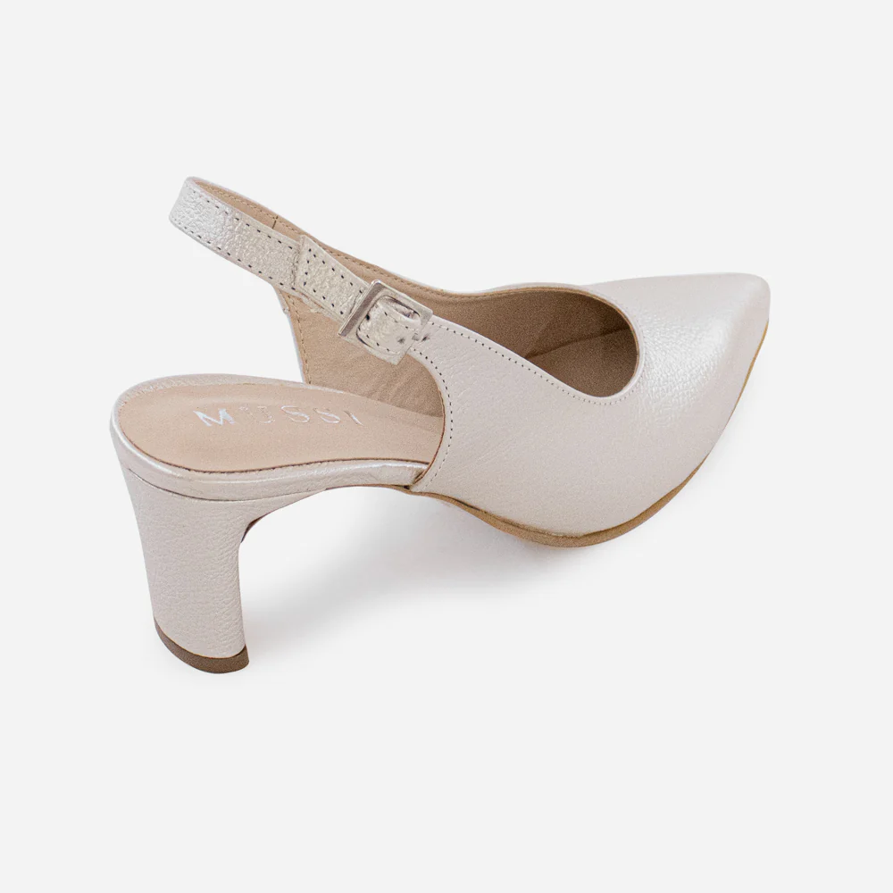 Tacones antilen de cuero para mujer - Champaña - Image 3