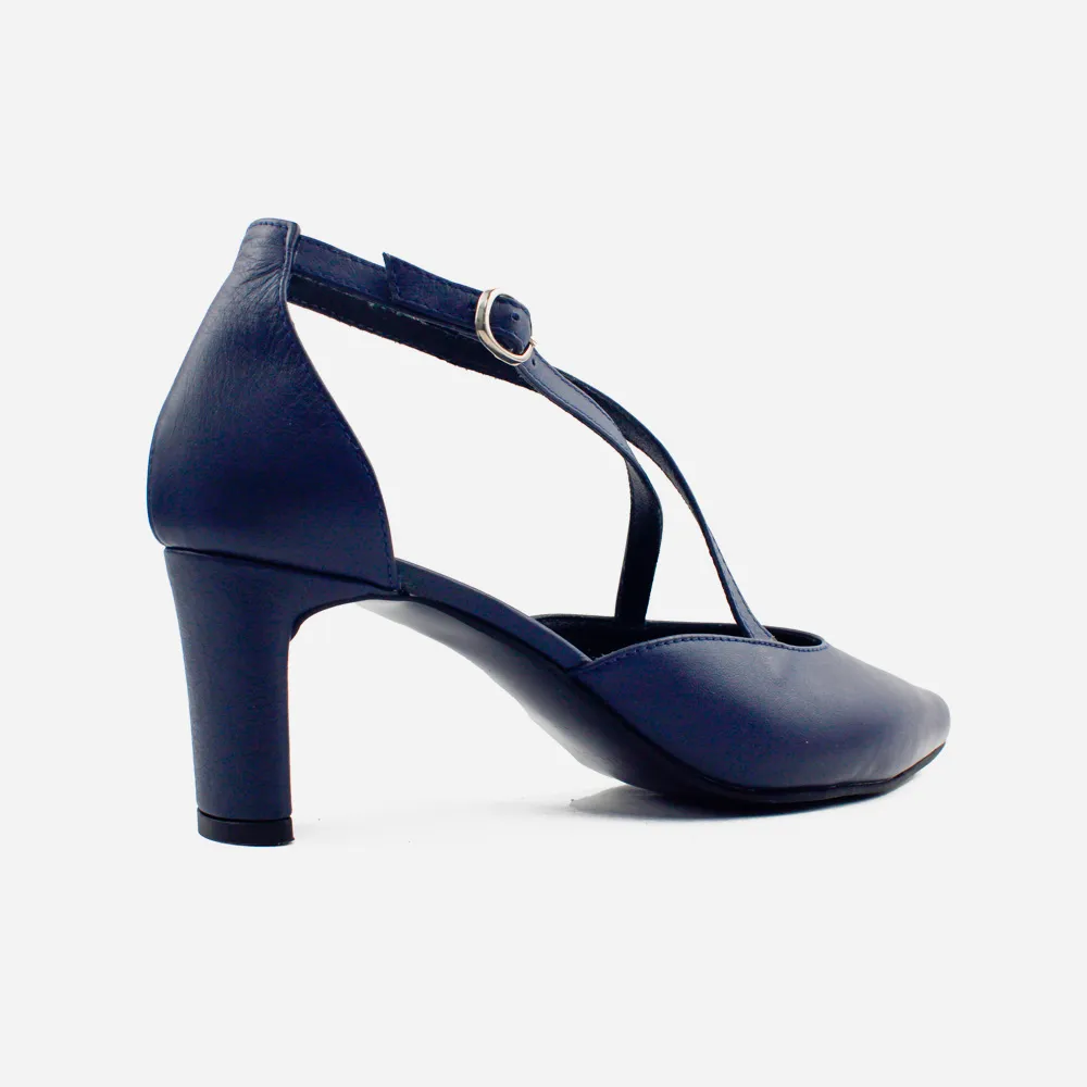 Tacones giselle de cuero para mujer - Azul - Image 3