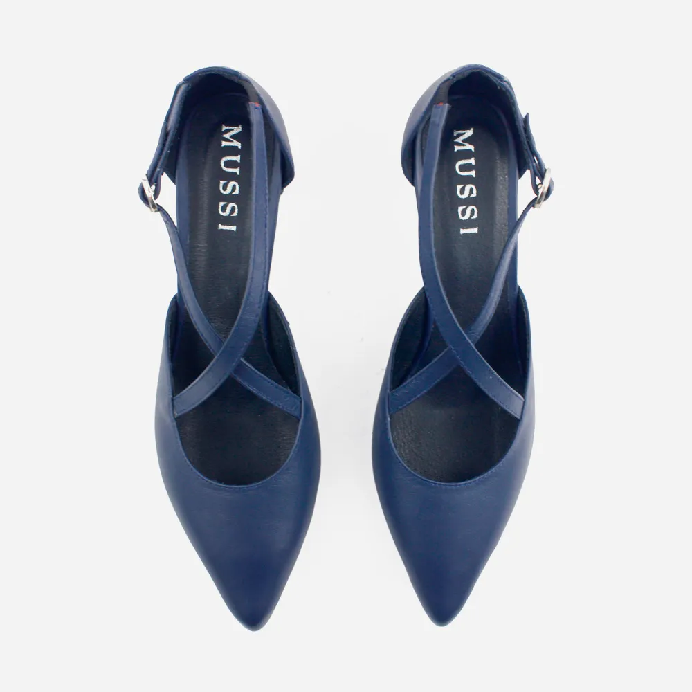Tacones giselle de cuero para mujer - Azul - Image 4