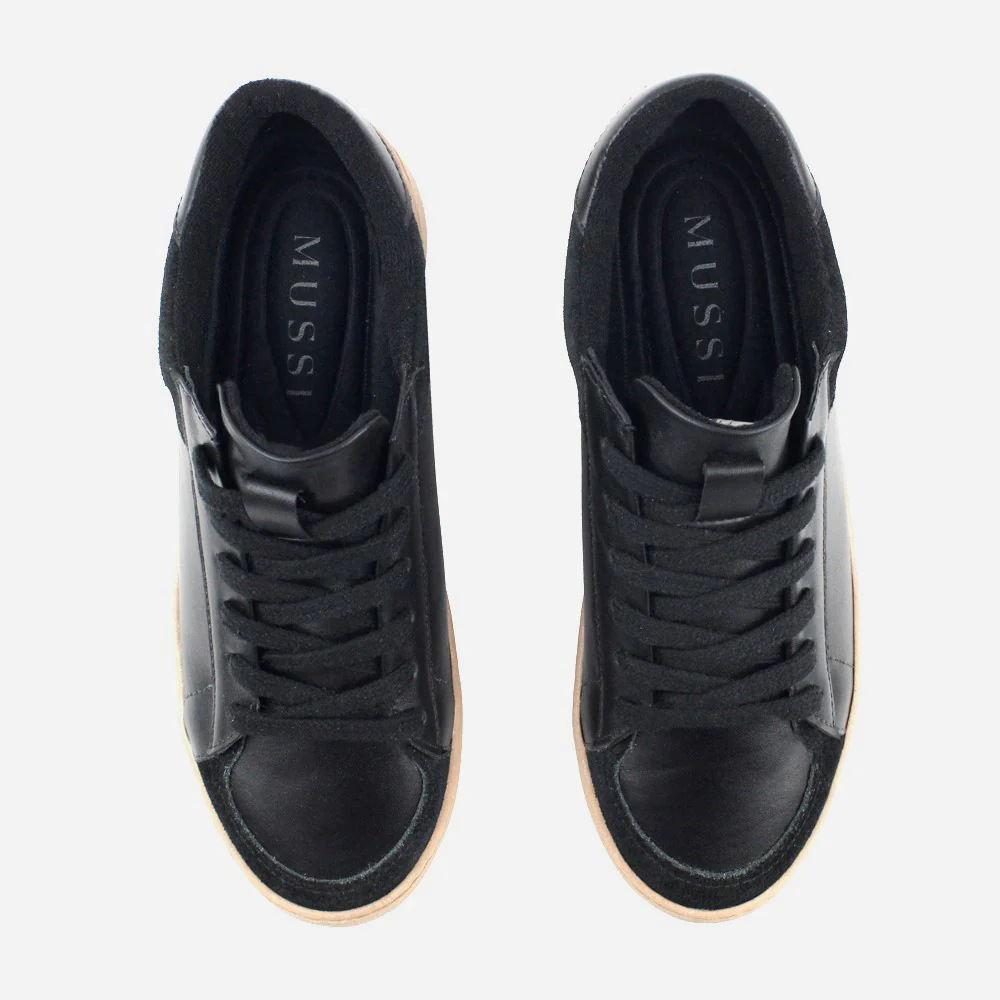 Tenis Sneakers electro de cuero carnaza para mujer - Negro - Image 4