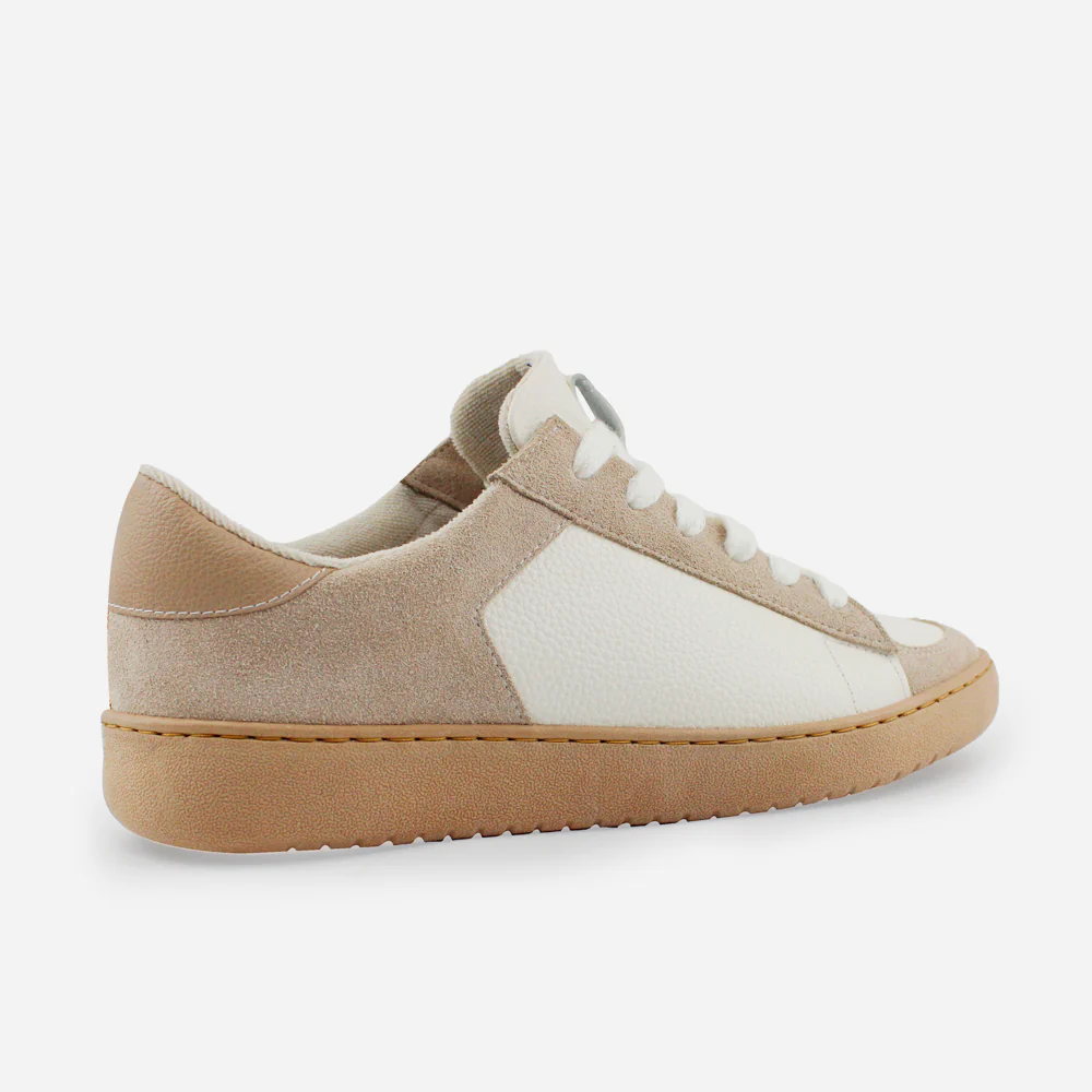 Tenis Sneakers electro de cuero para mujer - Beige - Image 3